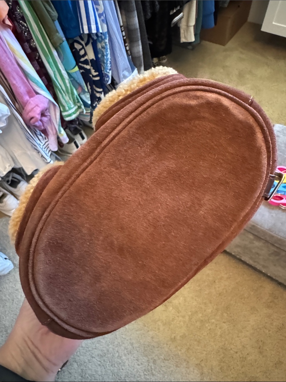 Coach Brown Suede Mini Backpack with Cream Shearling Trim SOLD OUT ONLINE - Picture 2 of 6